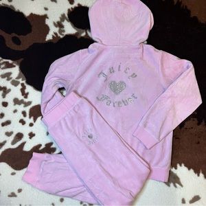 Juicy couture X forever pink velour tracksuit